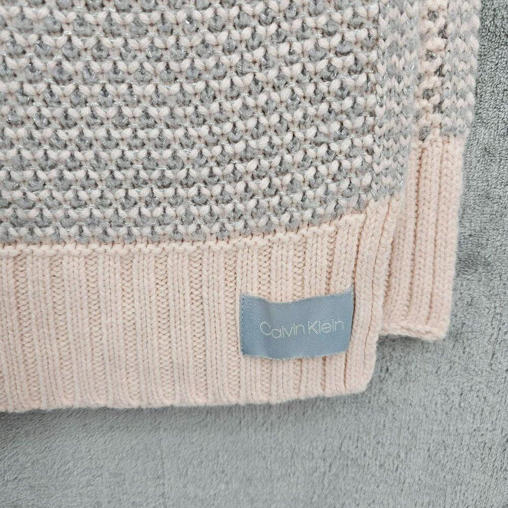 Calvin Klein Scarf Rectangular Pink Metallic Silv… - image 4